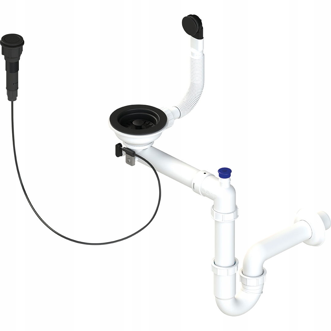 Sifón Do Umývadla 1-KOMORA Čierny 3,5" Automat