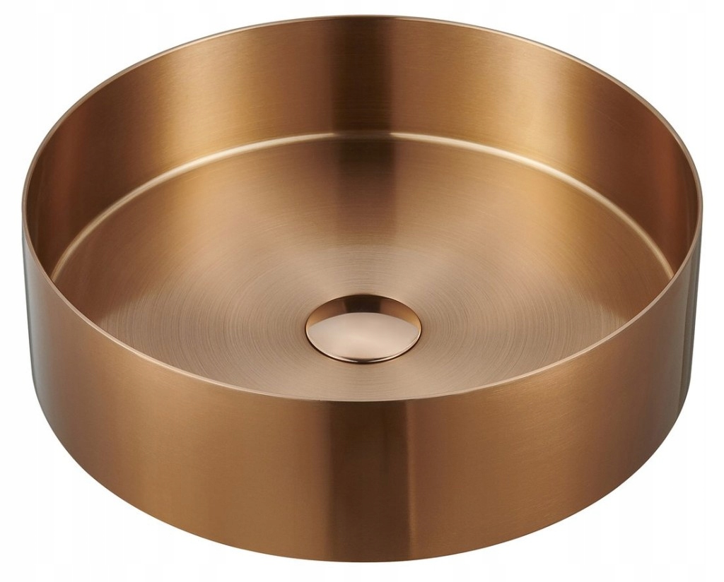 Aurum nerezové umývadlo na dosku, priemer 38cm, vrátane výpuste, meď mat (AU3