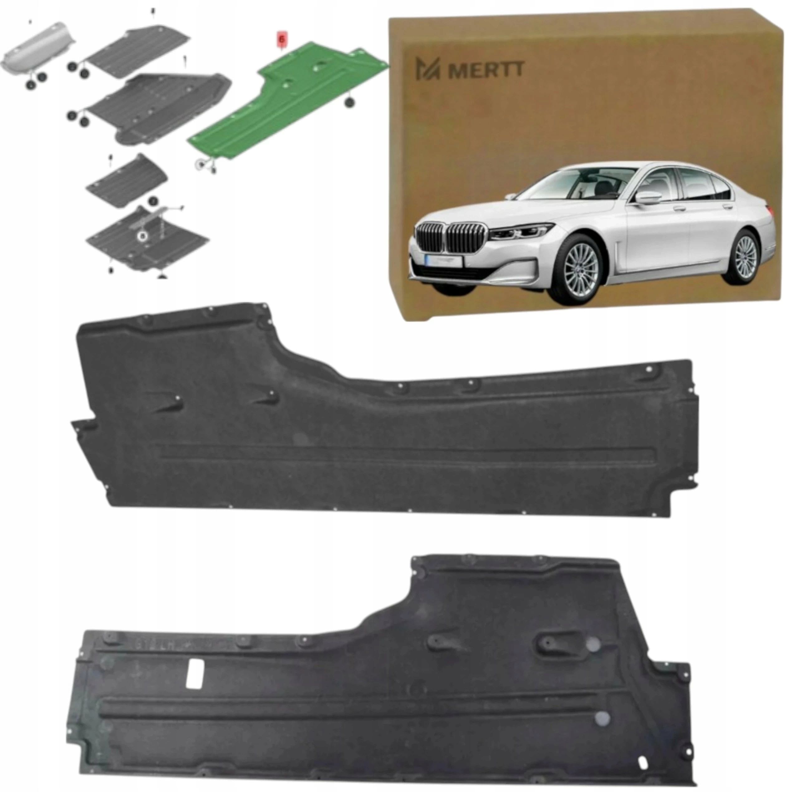 Bmw Řada 7 G12 2015-2022 Krytka Podvozkové Desky Motoru Pravá Levá Sada