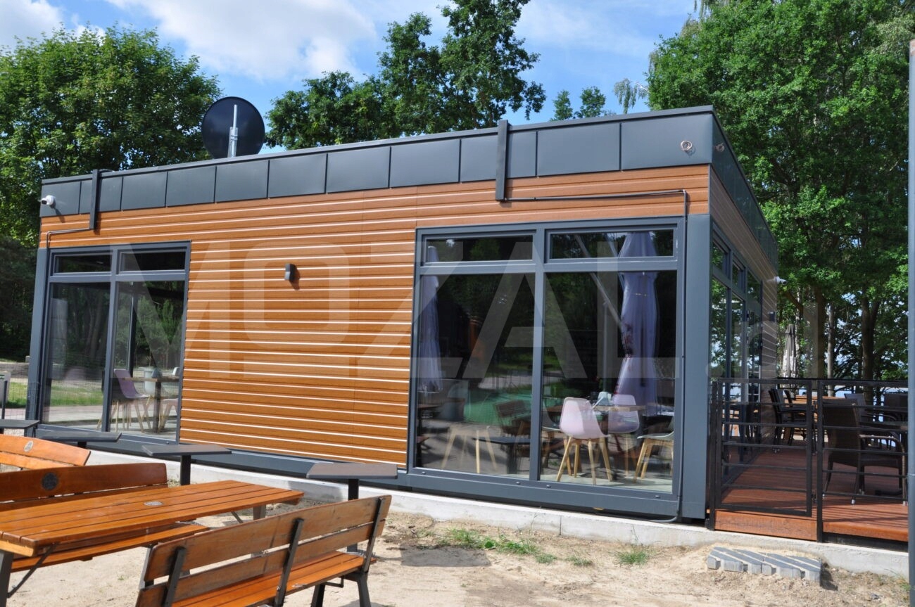 Pawilon gastronomiczny handlowy restauracja 72m2 modułowy Kod producenta Cedzyna2021