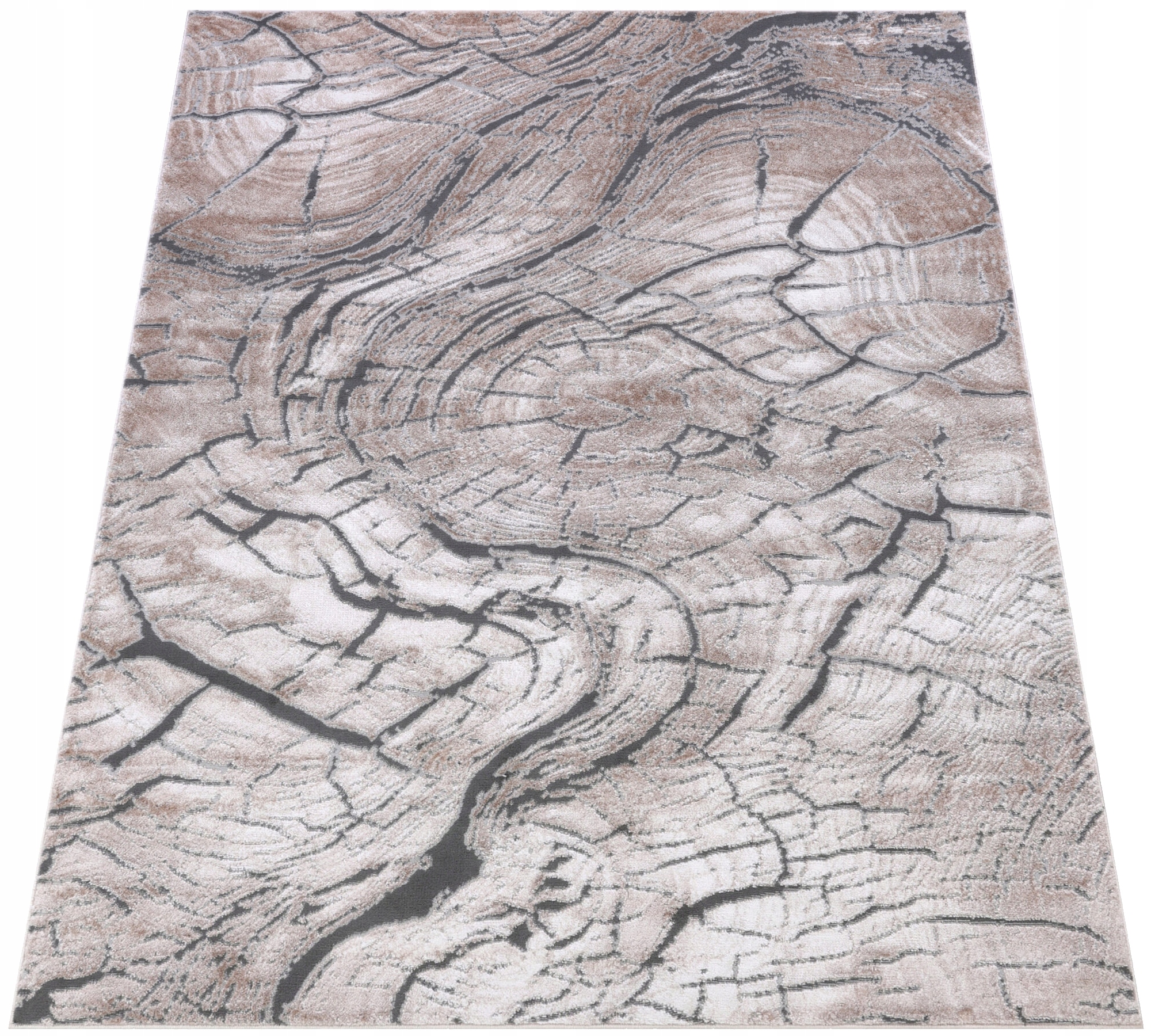 Koberec Komo 80x150 Stylový moderní s leskem béžový šedý w26