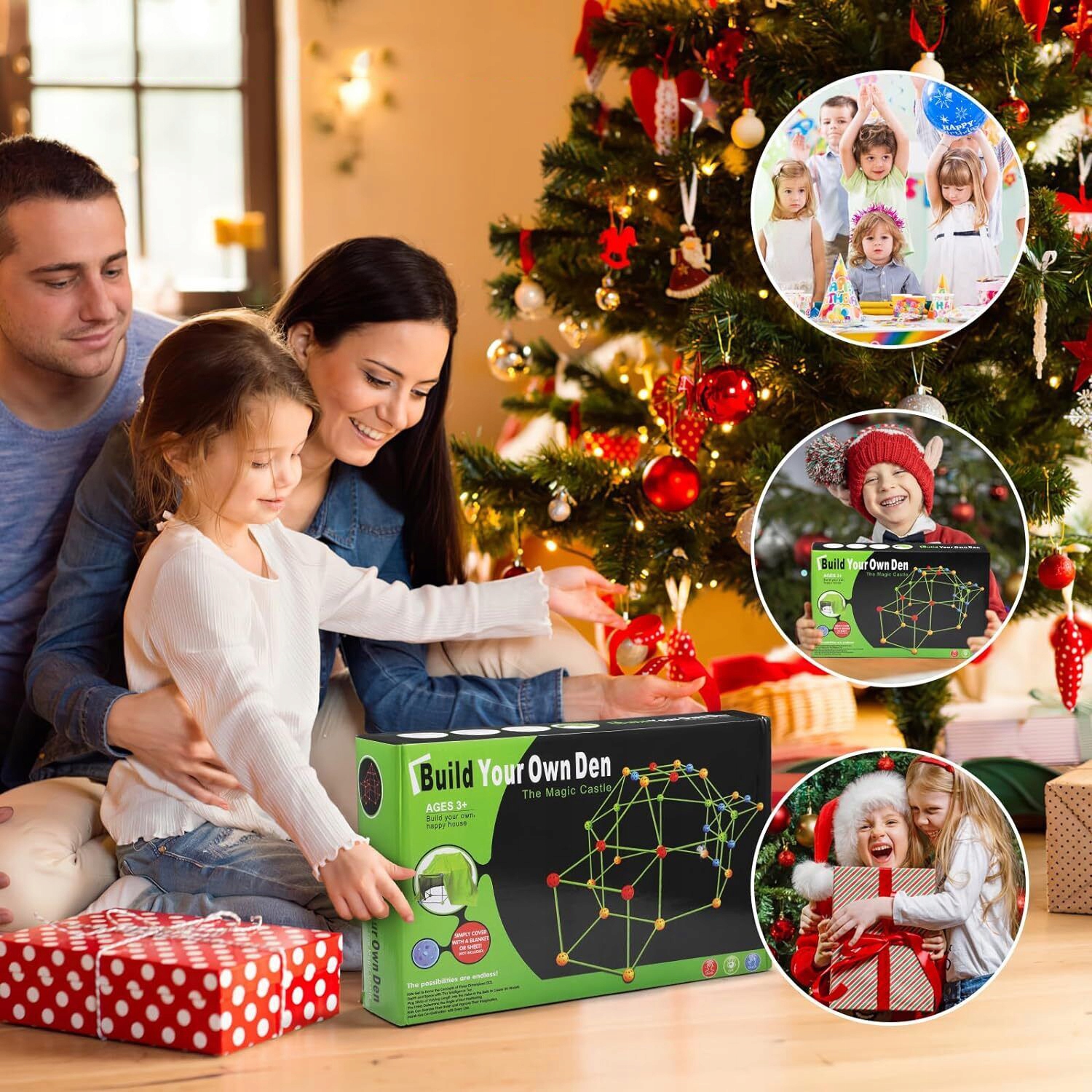 ZABAWKI EDUKACYJNE DO SAMODZIELNEGO WYKONANIA, ZESTAW DO BUDOWANIA NAMIOTU Materiał plastik