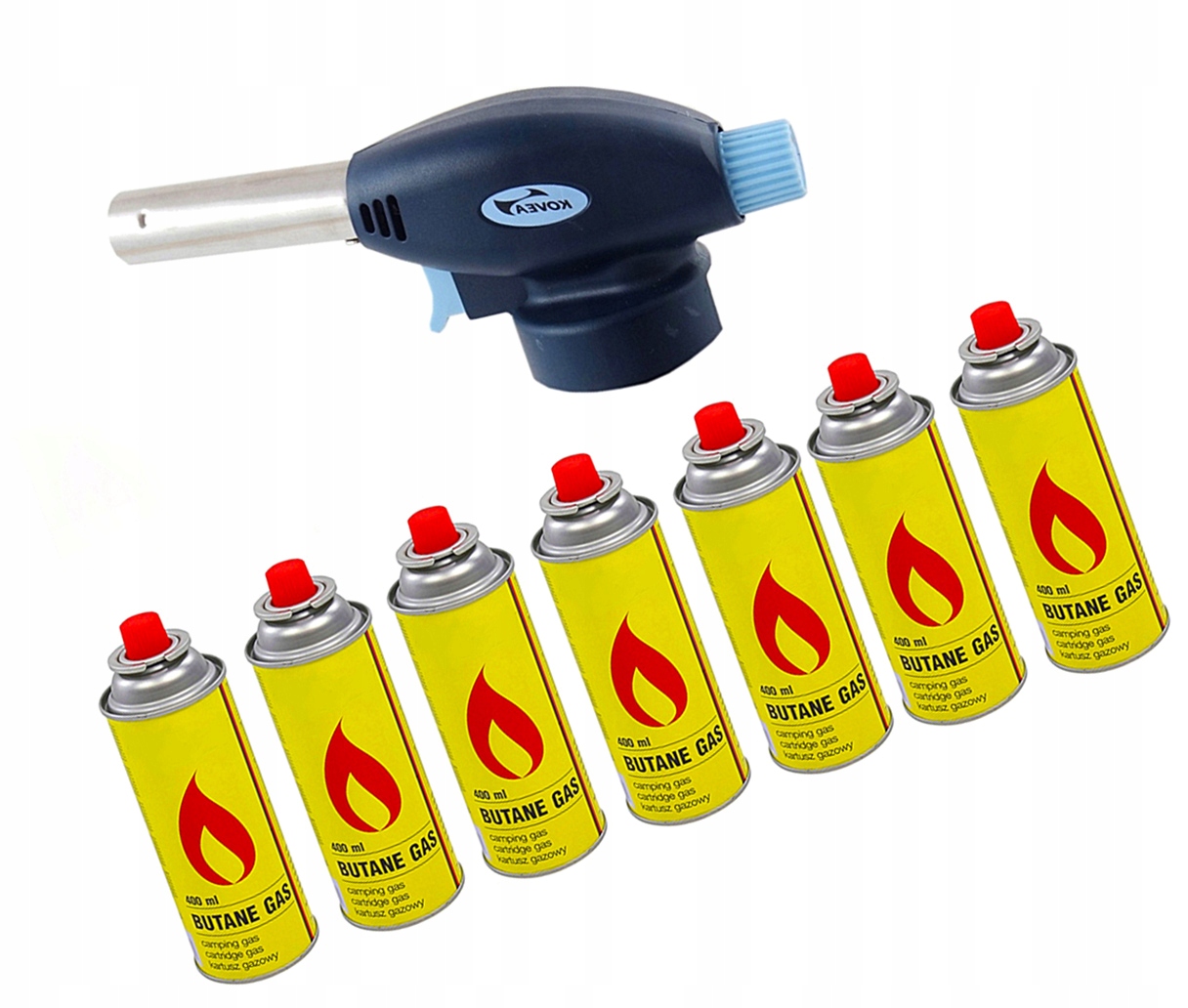 Palnik Gazowy Lutlampa 7KARTUSZY 400ML Zestaw Z9V02