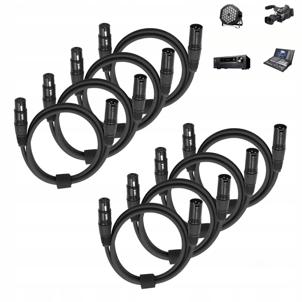 Xlr Mikrofonový Kabel Konzole Zesilovače Kamery Reproduktorů 1 m 5X 2KS