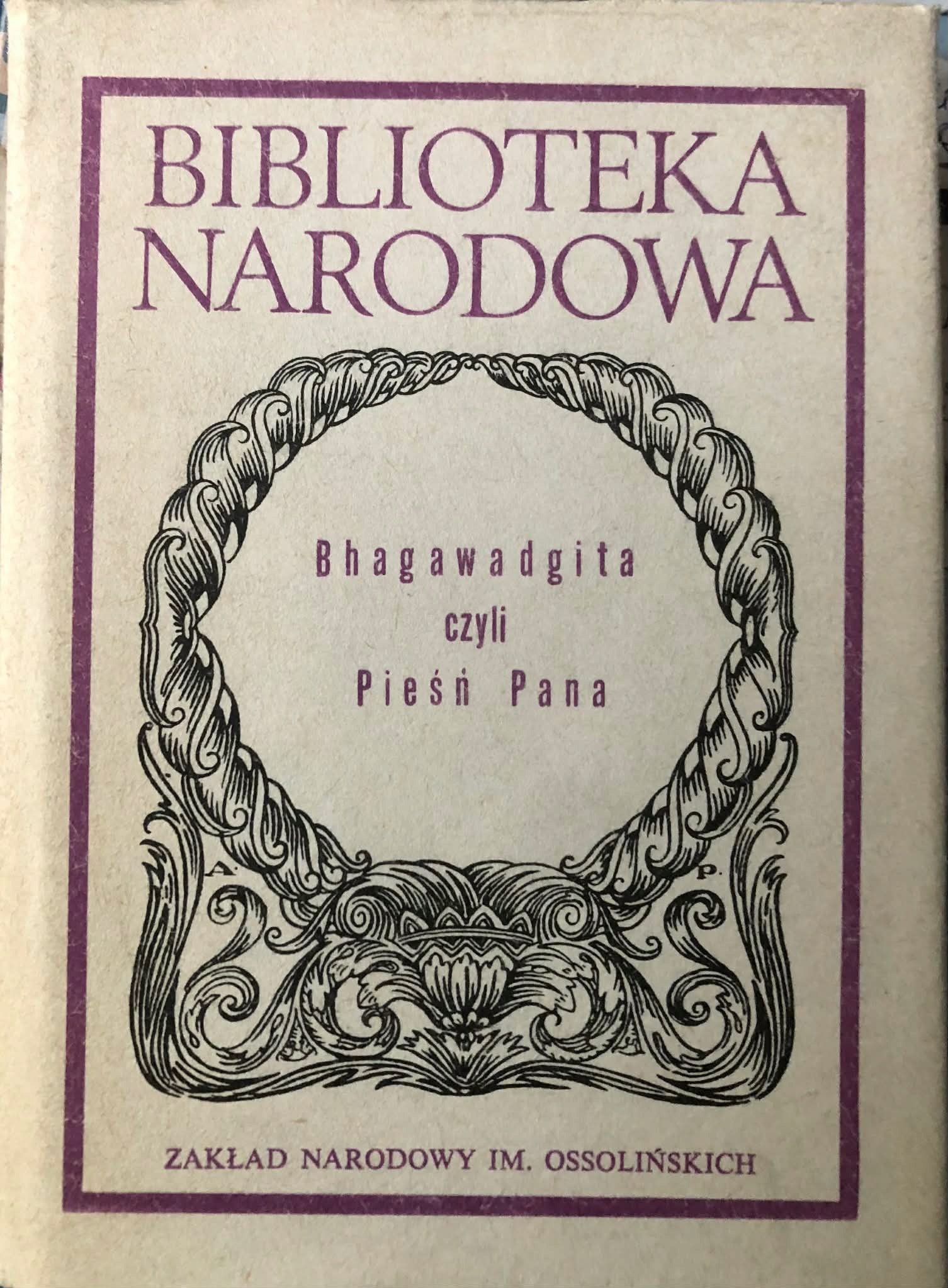 BHAGAWADGITA CZYLI PIEŚŃ PANA BIBLIOTEKA NARODOWA