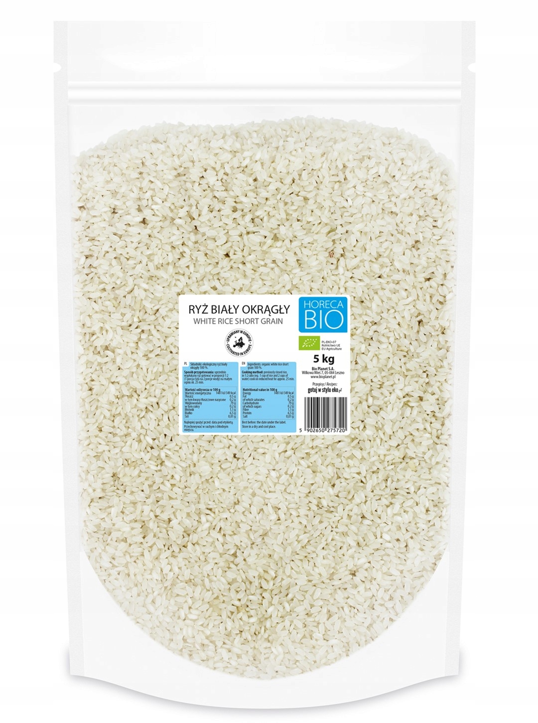 Ryż Biały Okrągły Bio 5 kg Horeca (bio Planet)