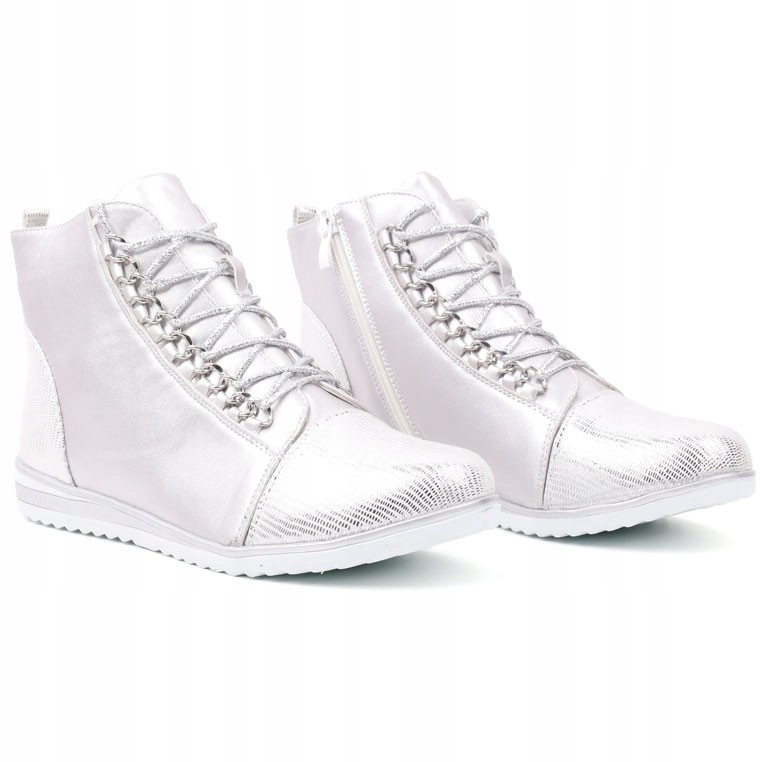 

Botki sneakersy płaskie srebrne 5 rozmiar 38