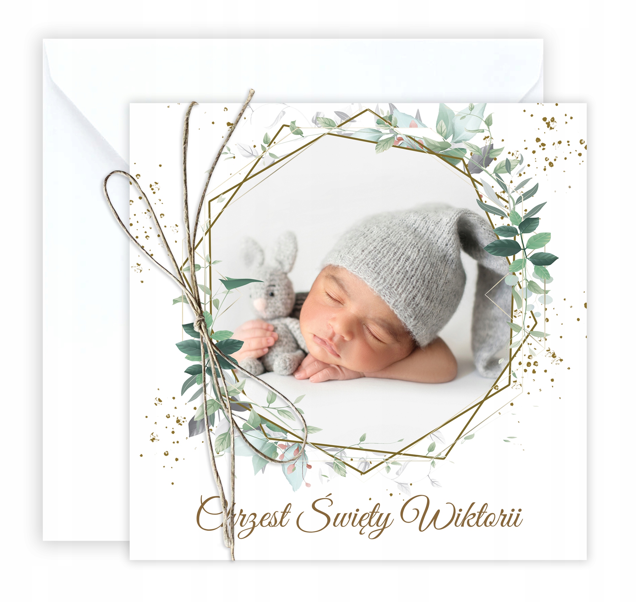 ZAPROSZENIA NA CHRZEST ZDJĘCIE + KOPERTA + GOŚCIE Marka Aureli