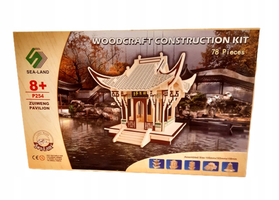 PUZZLE DREWNIANE 3D ZUIWENG PAWILON Bohater brak