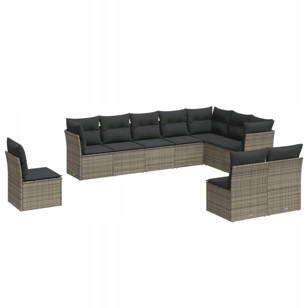 Set zahradního nábytku VidaXL plast vidaXL šedý 10 el.