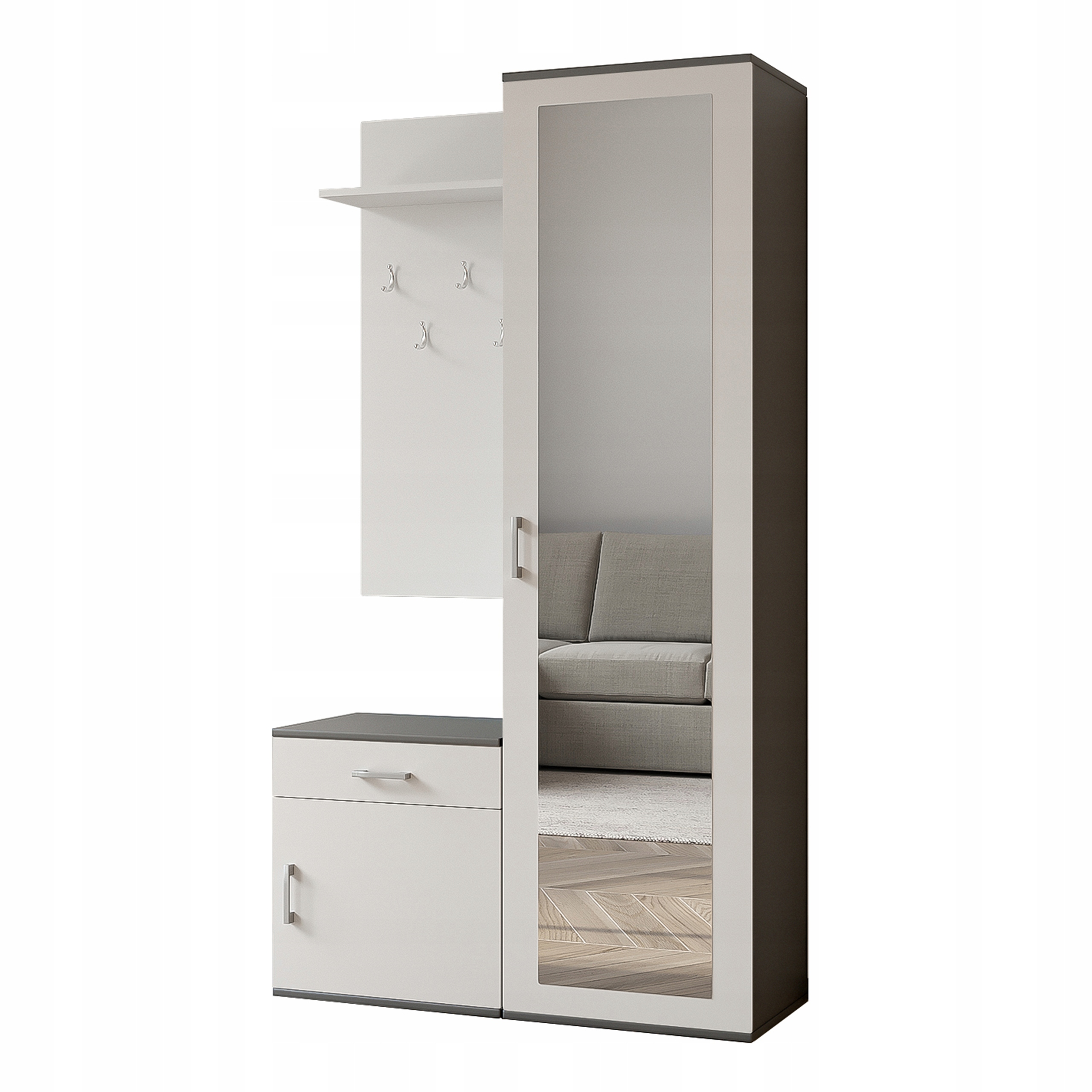 Šatní skříň Vento 100/180,5/35 cm do předsíně Moderní šedá