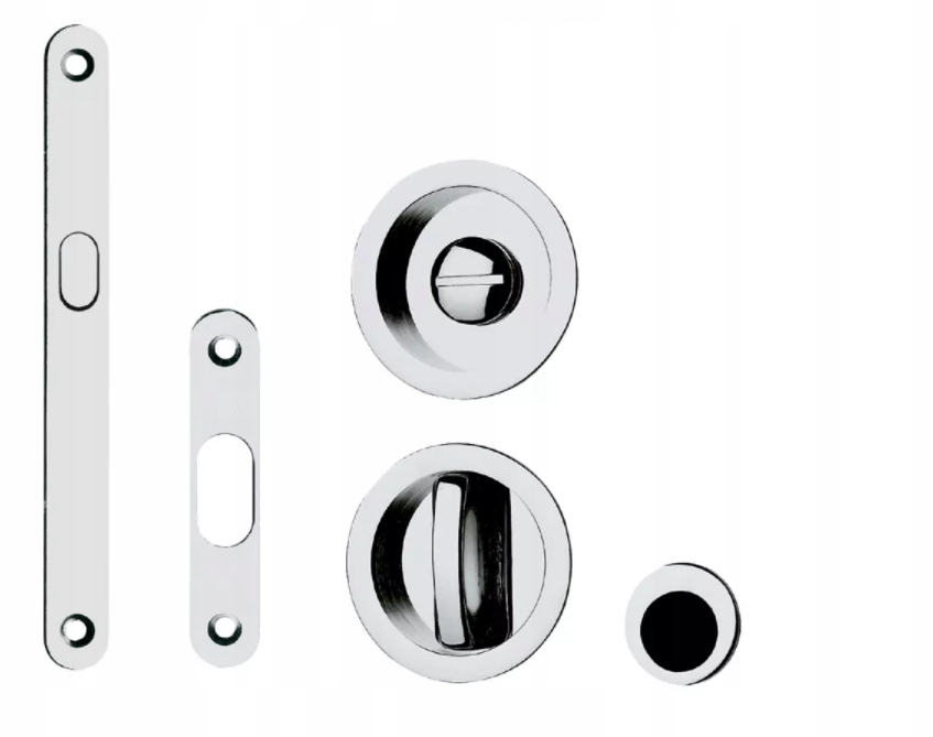 Hákový zámek pro Wc nebo koupelnu, chromový komplet