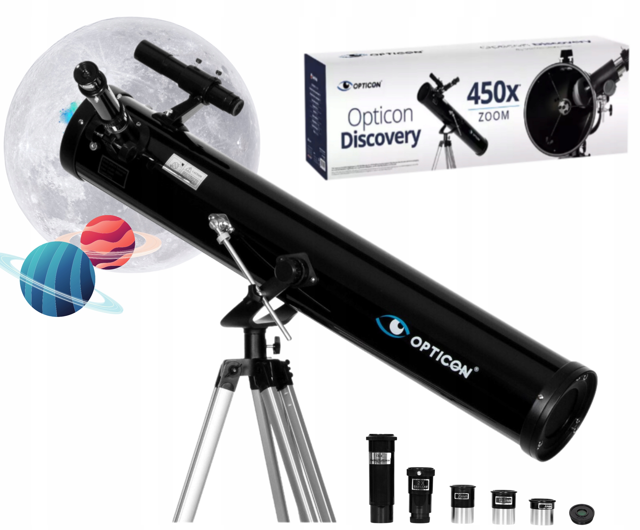 Astronomický dalekohled Opticon – Discovery 114F900AZ příslušenství