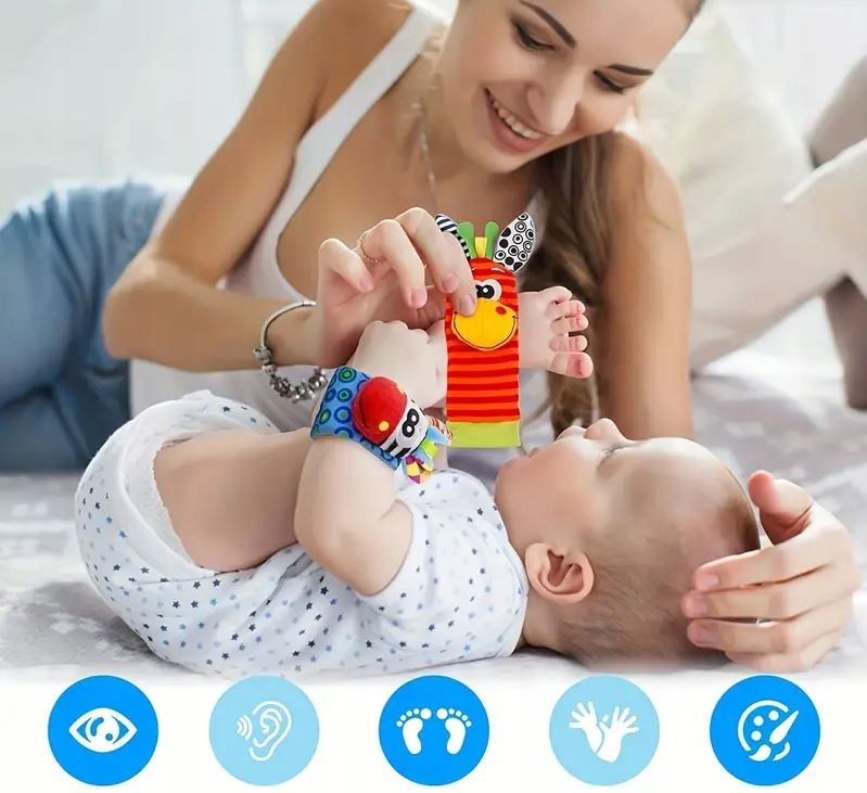 SKARPETKI DLA NIEMOWLĄT GRZECHOTKI OPASKI NA RĄCZKI 4 sztuki Marka Inna marka