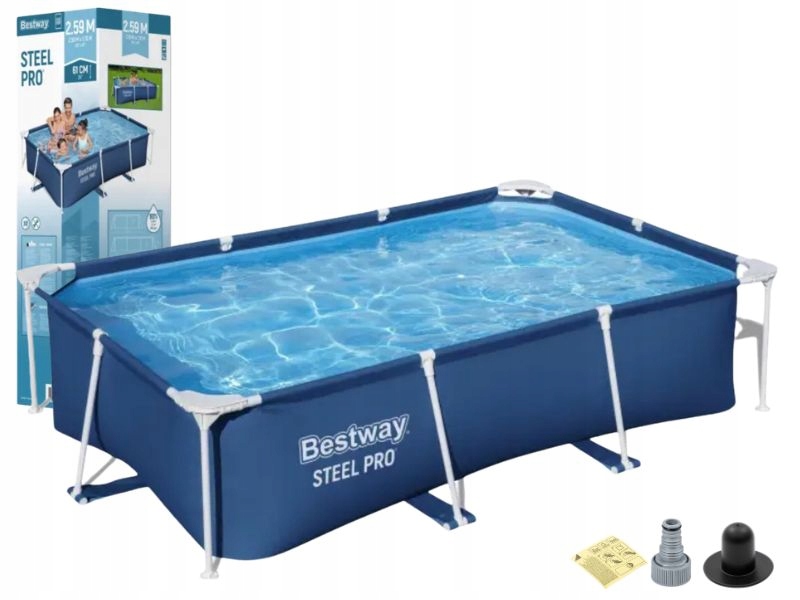 Basen ogrodowy stelażowy prostokątny 259x170x61 cm Bestway 56403