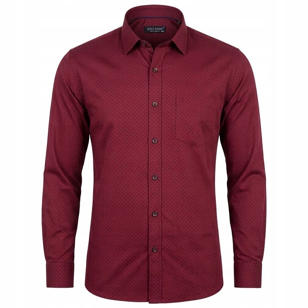 Ego Man košile pánská EGB-509-3 regular fit nadměrná velikost 6XL bordó