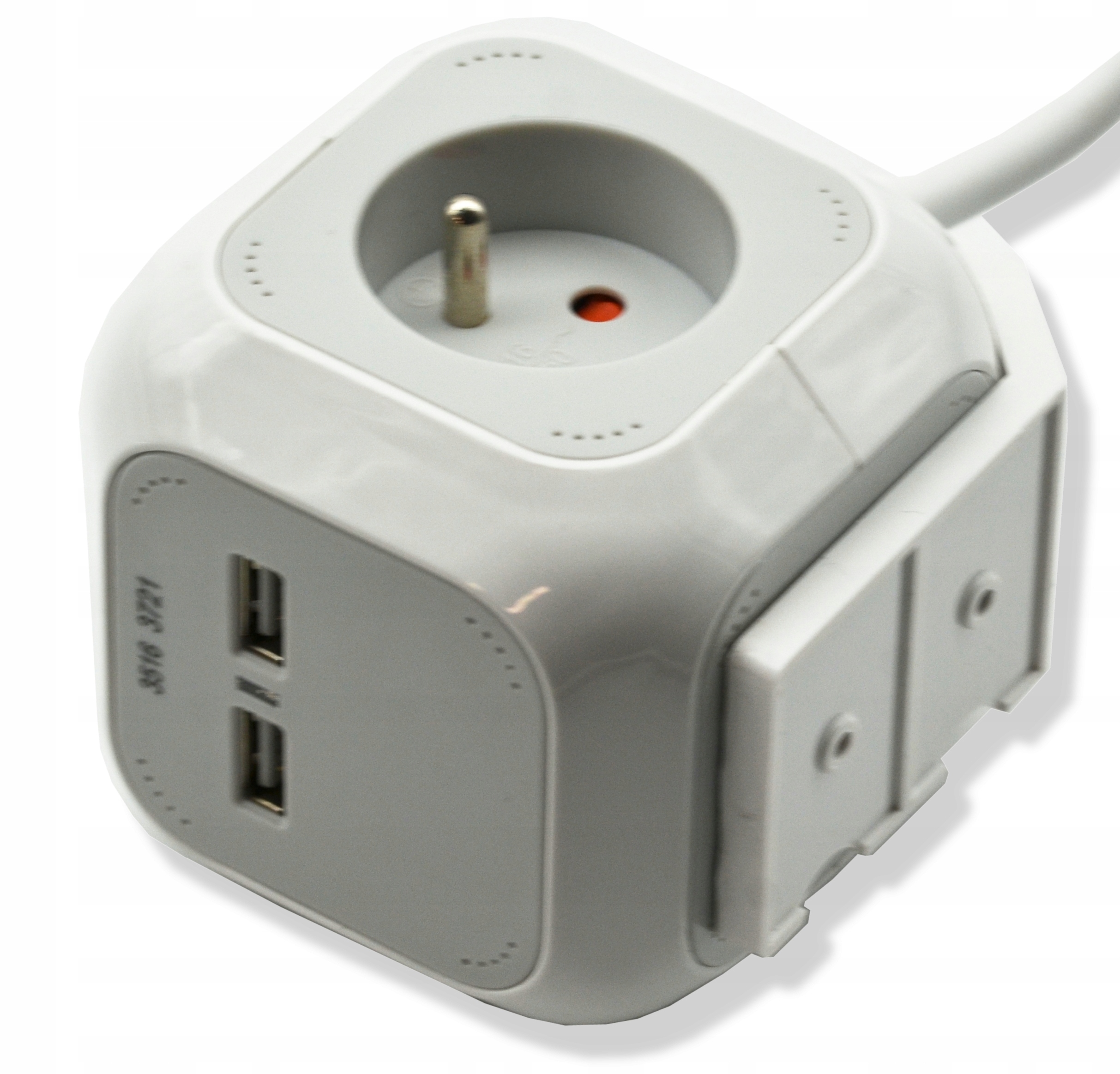PRZEDŁUŻACZ KOSTKA CUBE ŁADOWARKA 2 x USB NA BIURKO 4 GNIAZDA KABEL 1,4 M Liczba gniazd 4