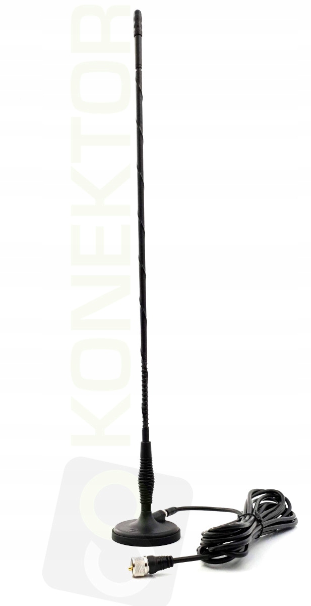 Pirat krótka antena Cb 62cm helikalna mocny magnes
