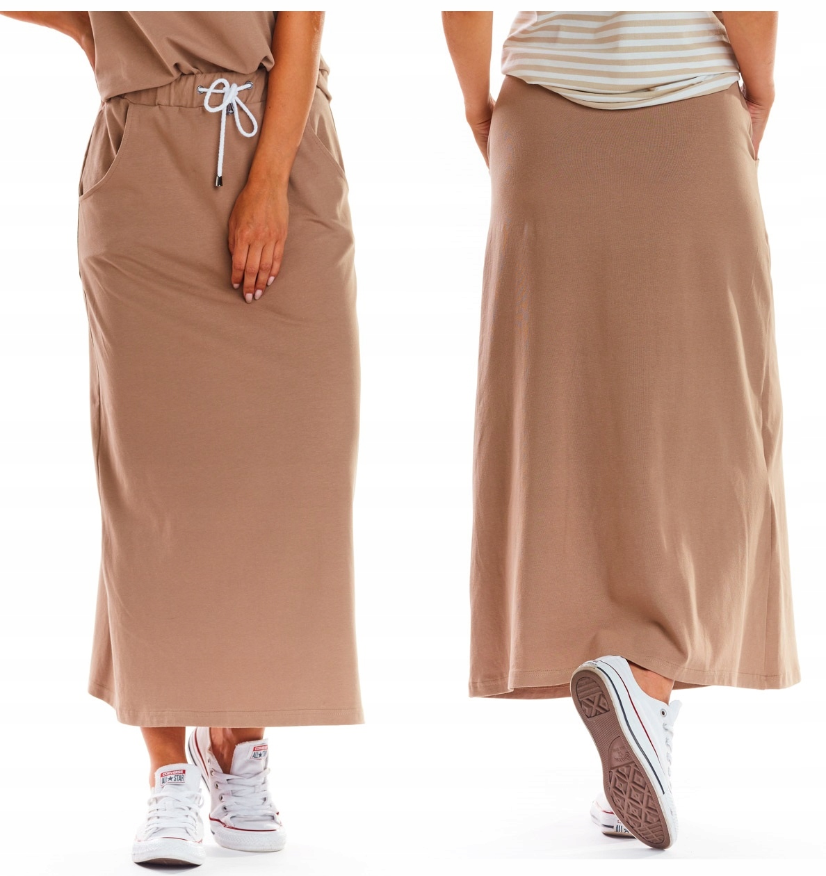 

Długa Prosta Dresowa Spódniczka Maxi Spódnica