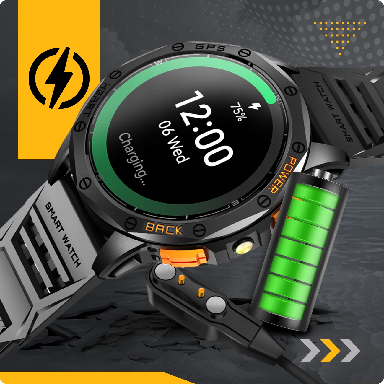 SMARTWATCH MĘSKI GPS MENU POLSKIE WODOODPORNY SPORT ROZMOWY SMART WATCH PL Transmisja danych brak