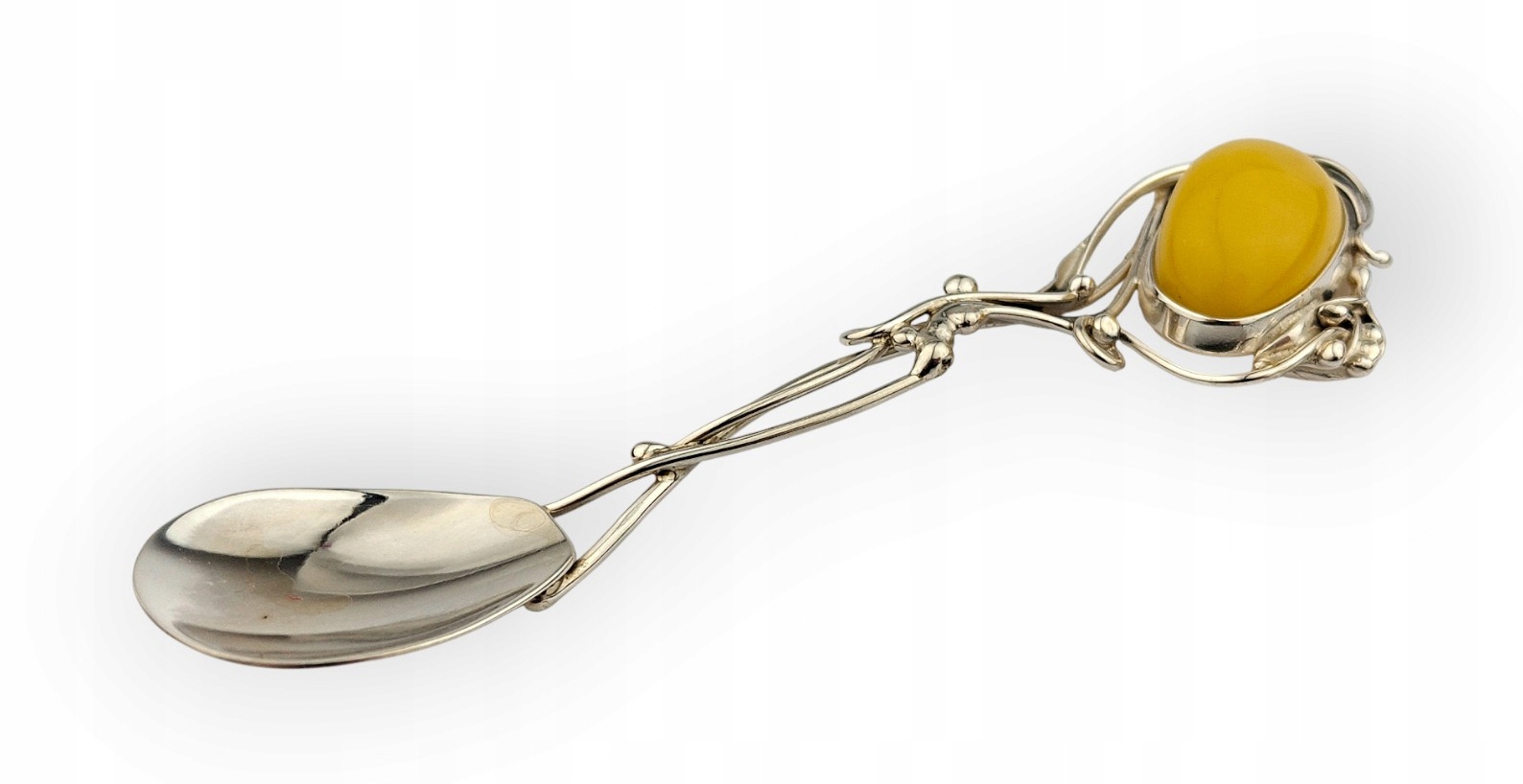 Stříbrná Lžička S Jantarem Dárek Suvenýr