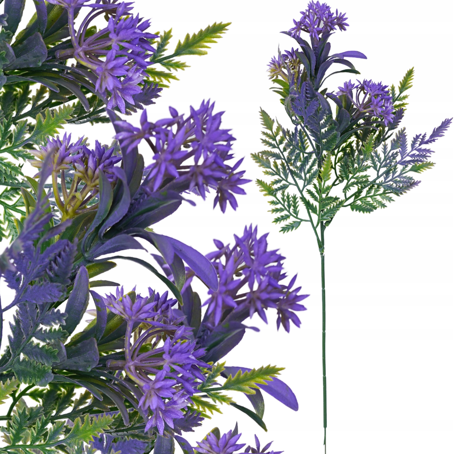 SZTUCZNA GAŁĄZKA ZIELONA DO STROIKÓW PIK 54cm SZTUCZNE LIŚCIE FIOLETOWY