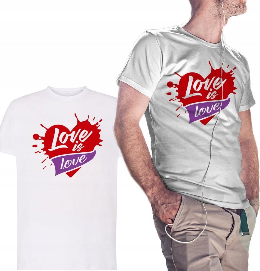 

Koszulka męska Love Is Love, dla zakochanych, 3XL