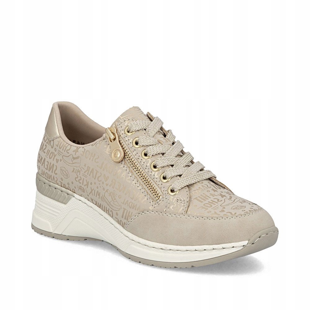 Rieker półbuty damskie sportowe na koturnie platformie sneakersy