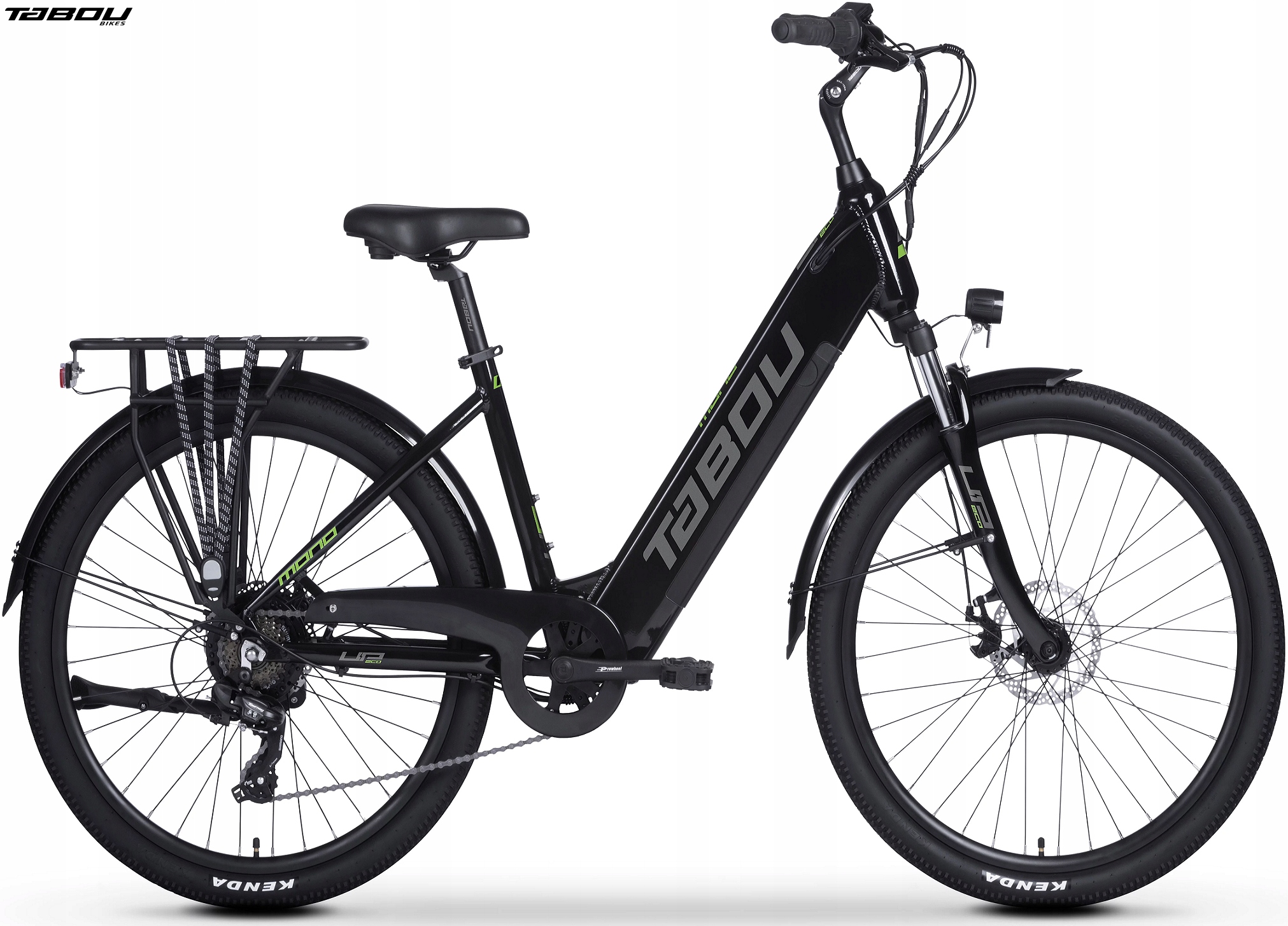 Rower elektryczny Tabou Mono Up Eco 28" rama 16" black green