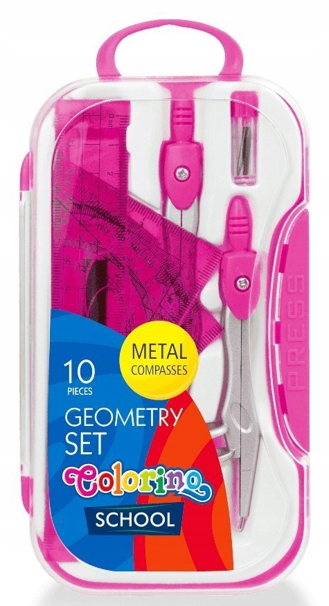 

Zestaw Geometryczny 10 el. Cyrkiel Colorino