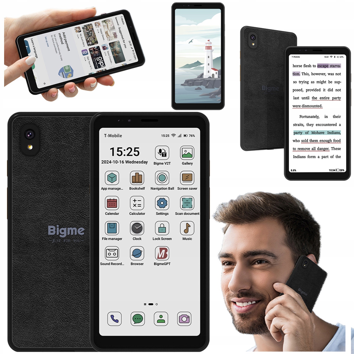 Czytnik E-book z funkcjami smartfona 5,84" 6/128 Gb Bigme Hibreak