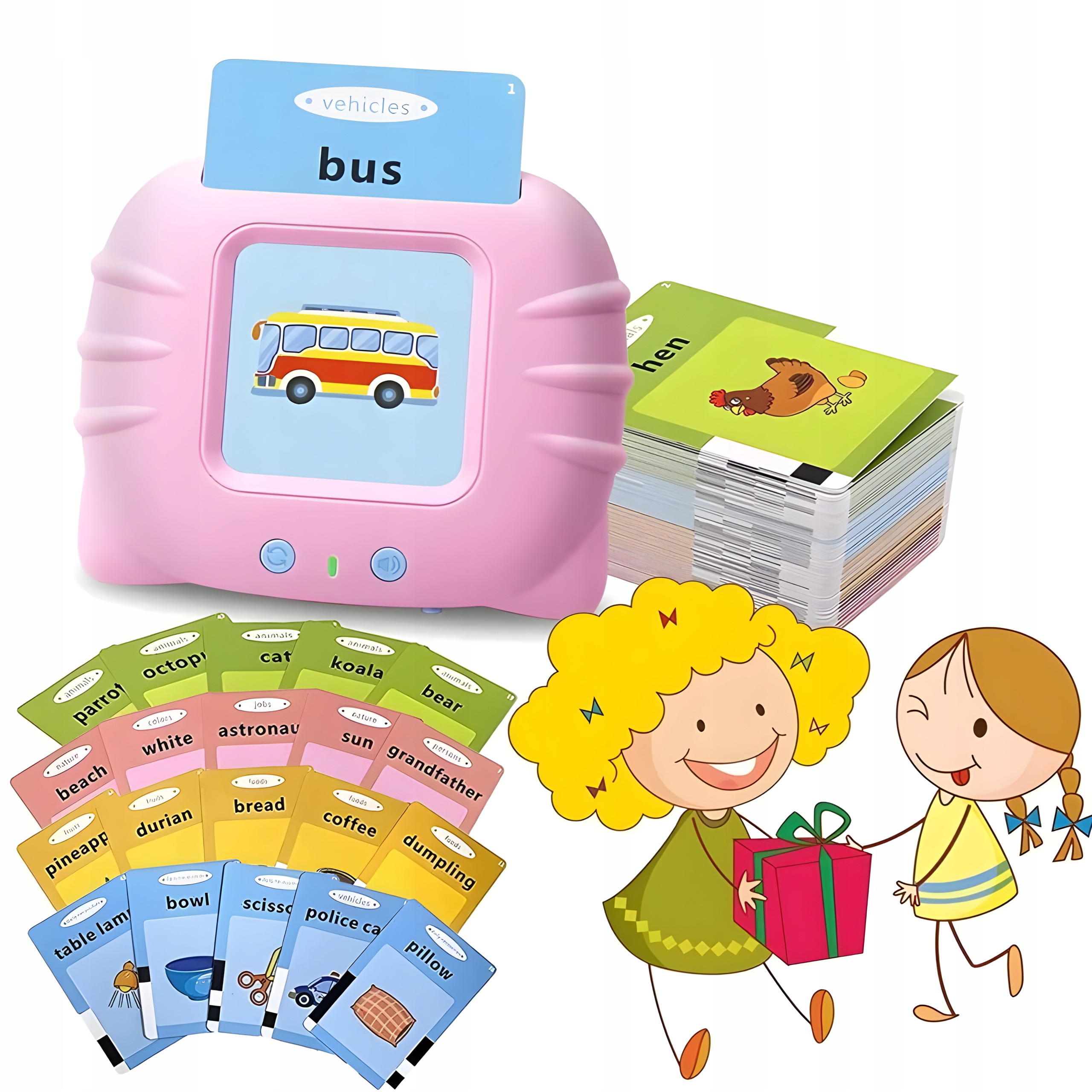 CZYTNIK KART ANGIELSKIEGO ZABAWKA DO NAUKI WCZESNEJ JĘZYKA 224 SŁÓWEK EAN (GTIN) 5905718927487