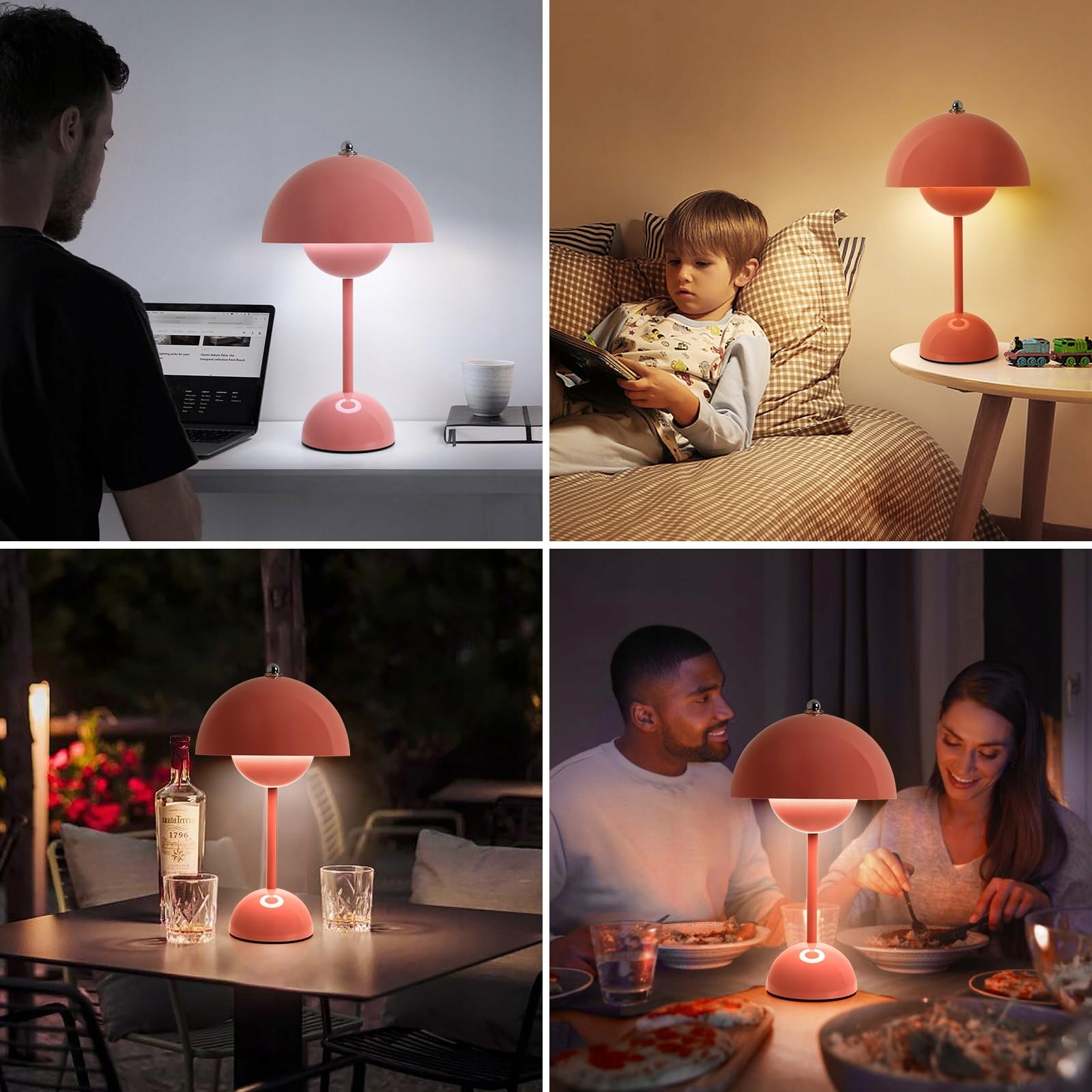 Lampka Nocna LED Stołowa Różowa Grzybek USB Akumulator Ściemniacz Prezent EAN (GTIN) 0880725564830