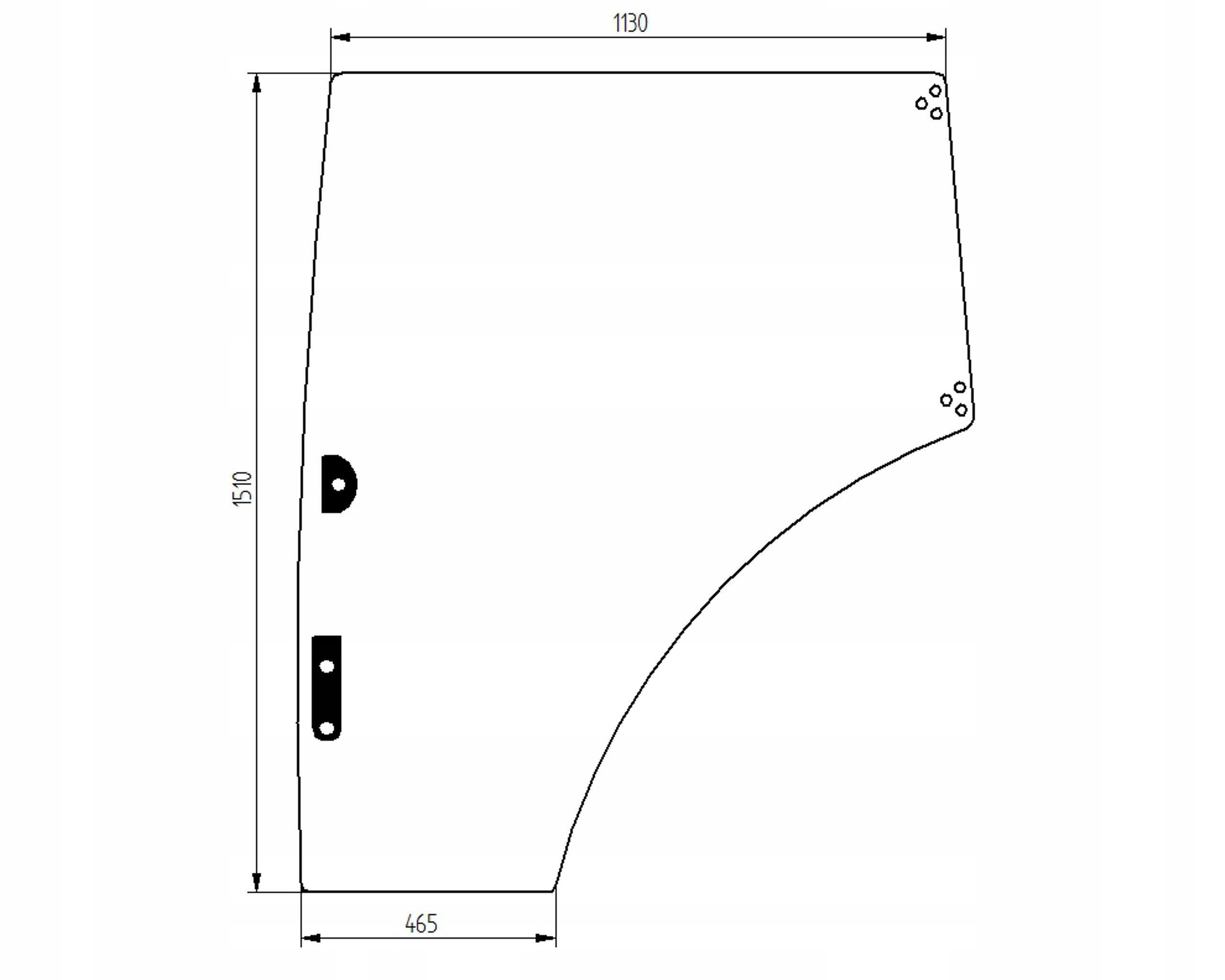 sklo Massey Ferguson 8600, 8700 dveře levé