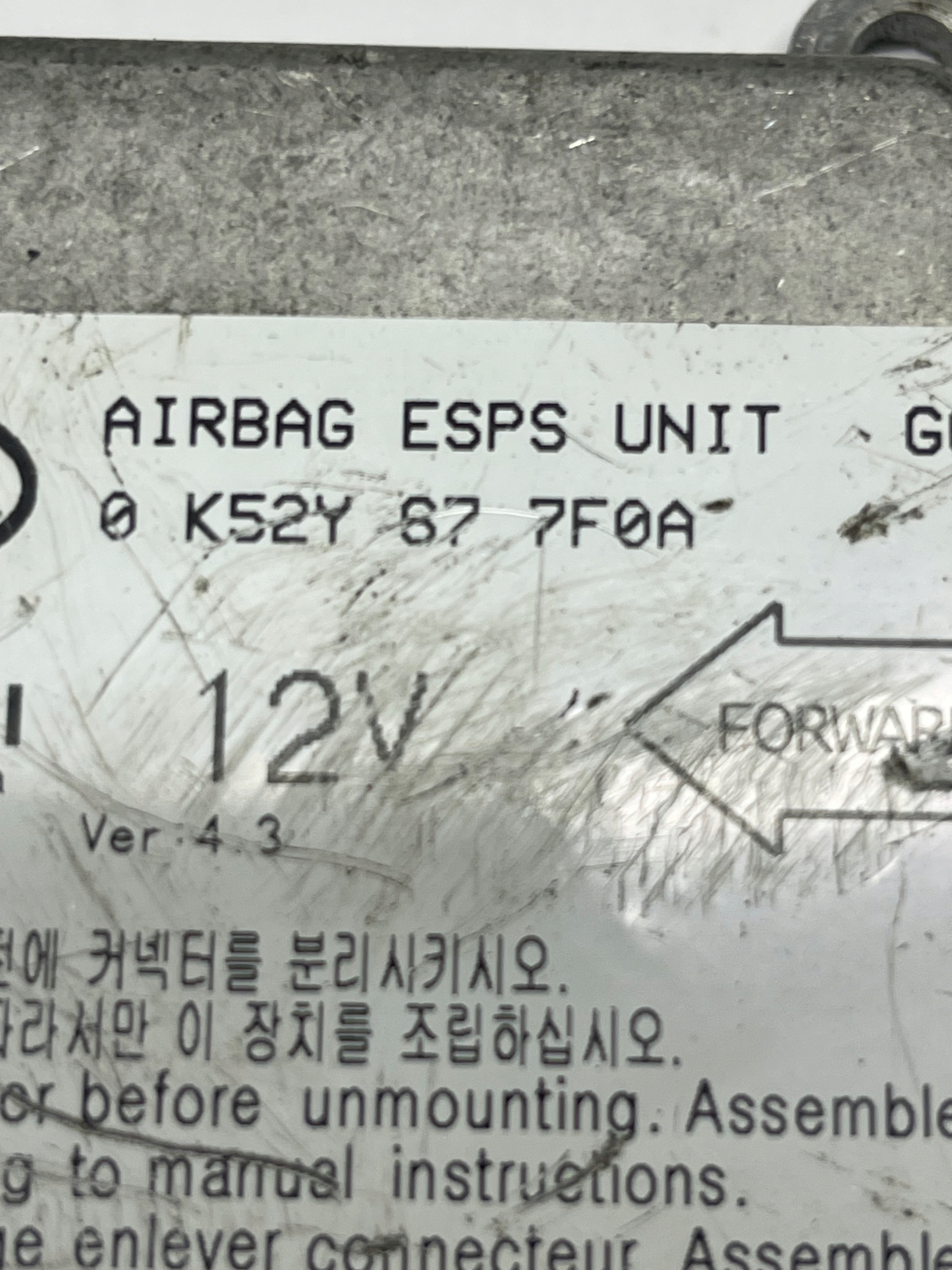 0K52Y677F0A Sensor airbag Kia Carnival257980