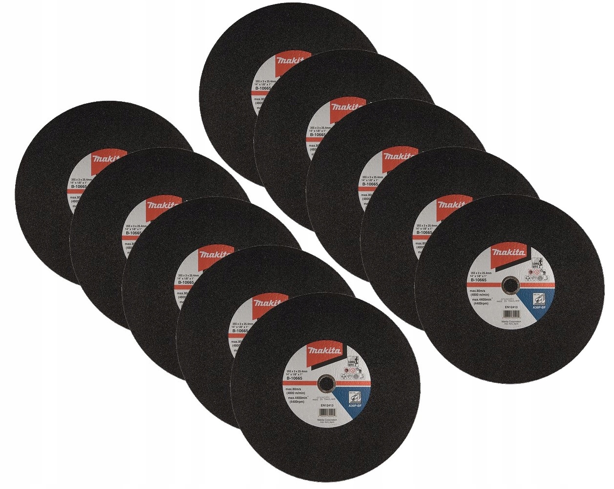 Makita Tarcza Do Cięcia Stali Metalu 355 mm 355x3x25,4 mm 10x B-10665