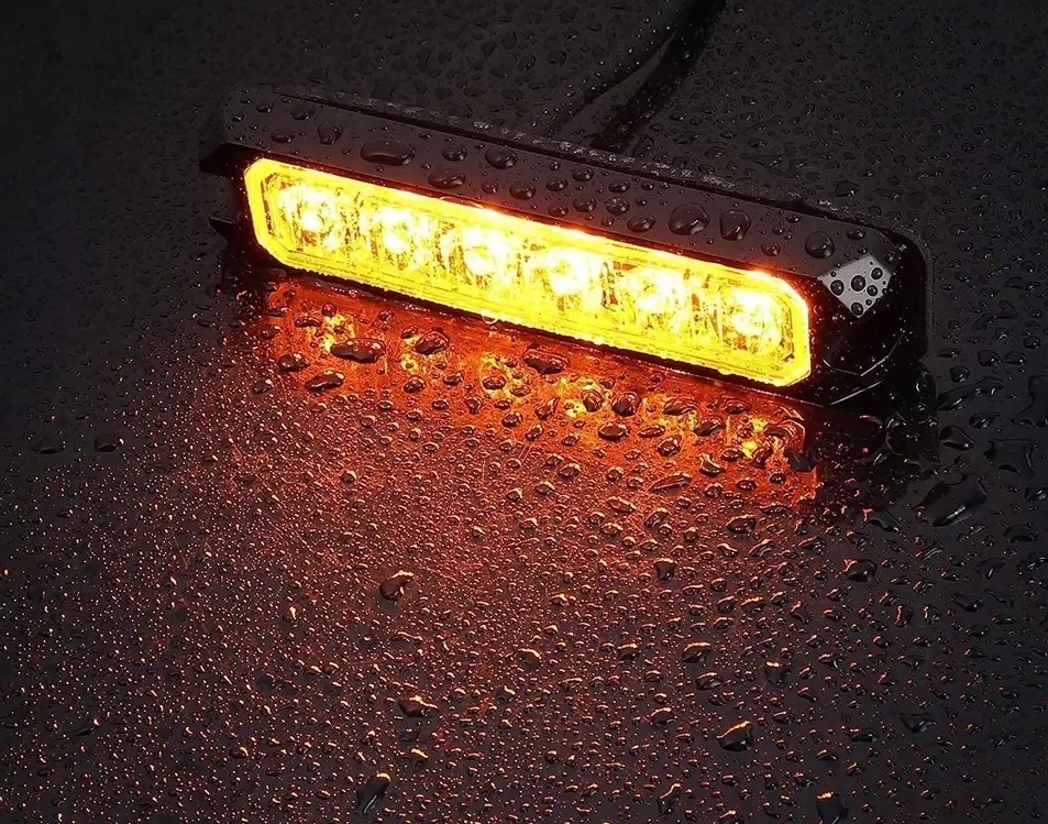 LAMPA OSTRZEGAWCZA 4xLED STROBOSKOP Mocna XENDE pomarańczowa E9 pomoc Źródło światła LED