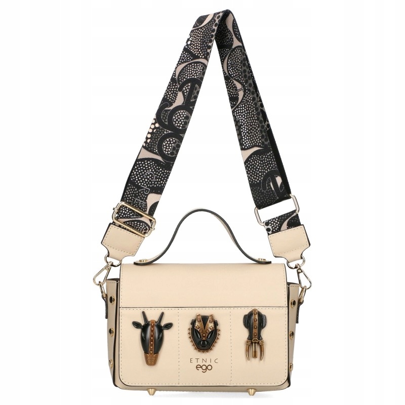 Ego Dámská kabelka Kufřík přes rameno Aztécké zázraky Béžová kůže Premium