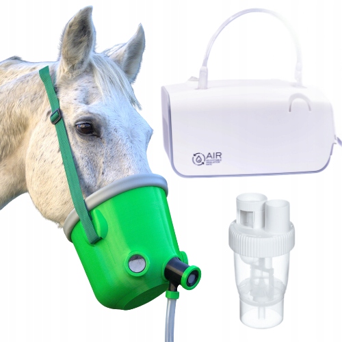 Sada na inhalaci koní|Potápěčské Brýle Cre-Mist Zelená pro koně a inhalátor L