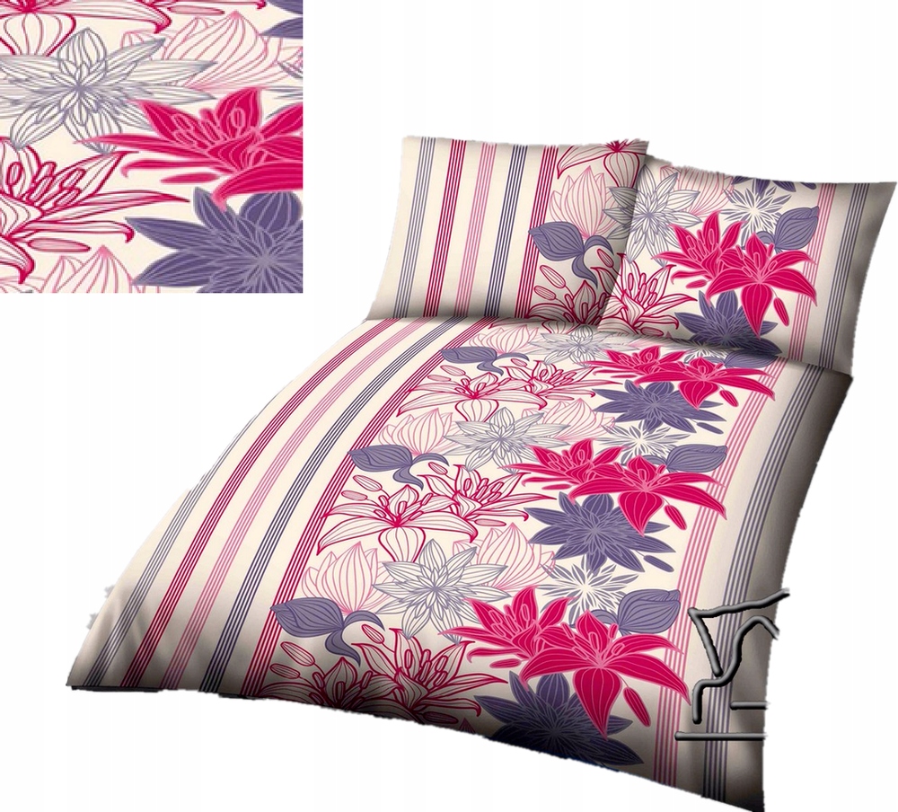 Krepové povlečení 160x200 2x70x80 Bavlněný výrobek Polský výrobek Bielawa Lili