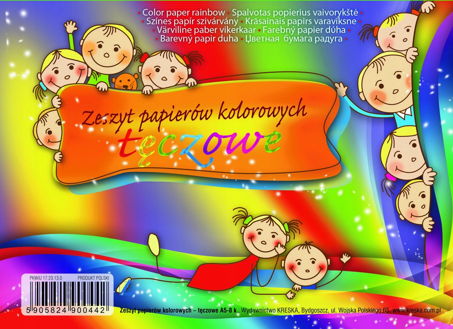 

Zeszyt papierów kolorowych tęczowe A5/8k. Kreska