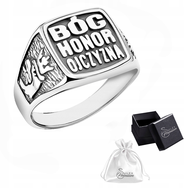 Pánský signet Vlastenecký stříbro ryzost 925 Bůh Čest vlasti vel. 24