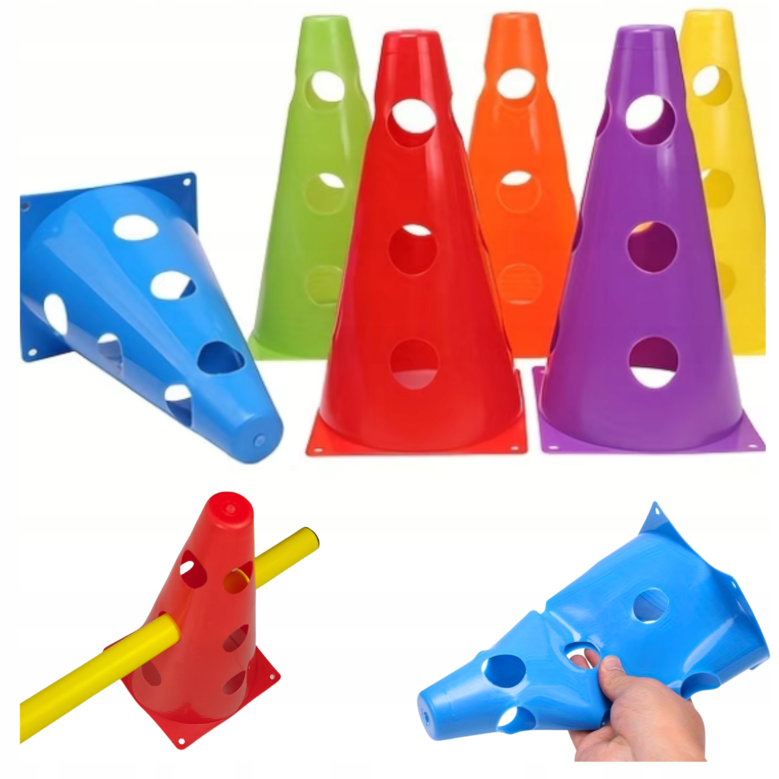 Pachołki treningowe pachołek z otworem 12 szt. 23cm NettleTree pod tyczkę