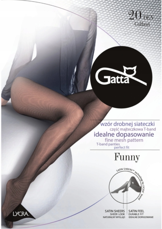 Punčocháče Gatta Funny 20 Den Kabaretky Černé 2