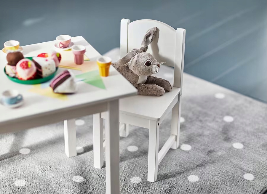 IKEA SUNDVIK Zestaw stolik z 3 krzesełkami biały Płeć chłopcy