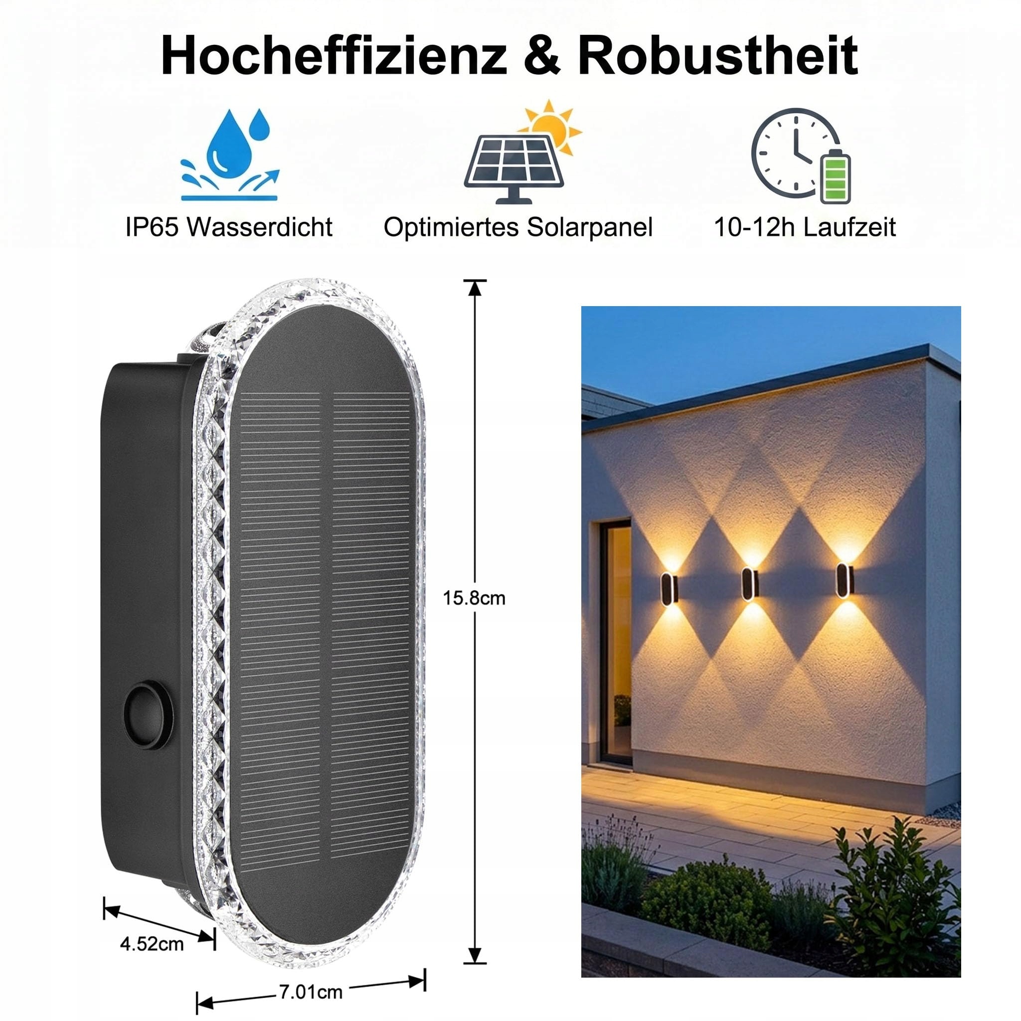 Solarlampy Zewnętrzne Ogrodowe Wodoodporne Na Taras IP65 6 Sztuk ELLASAY — miniatura 2
