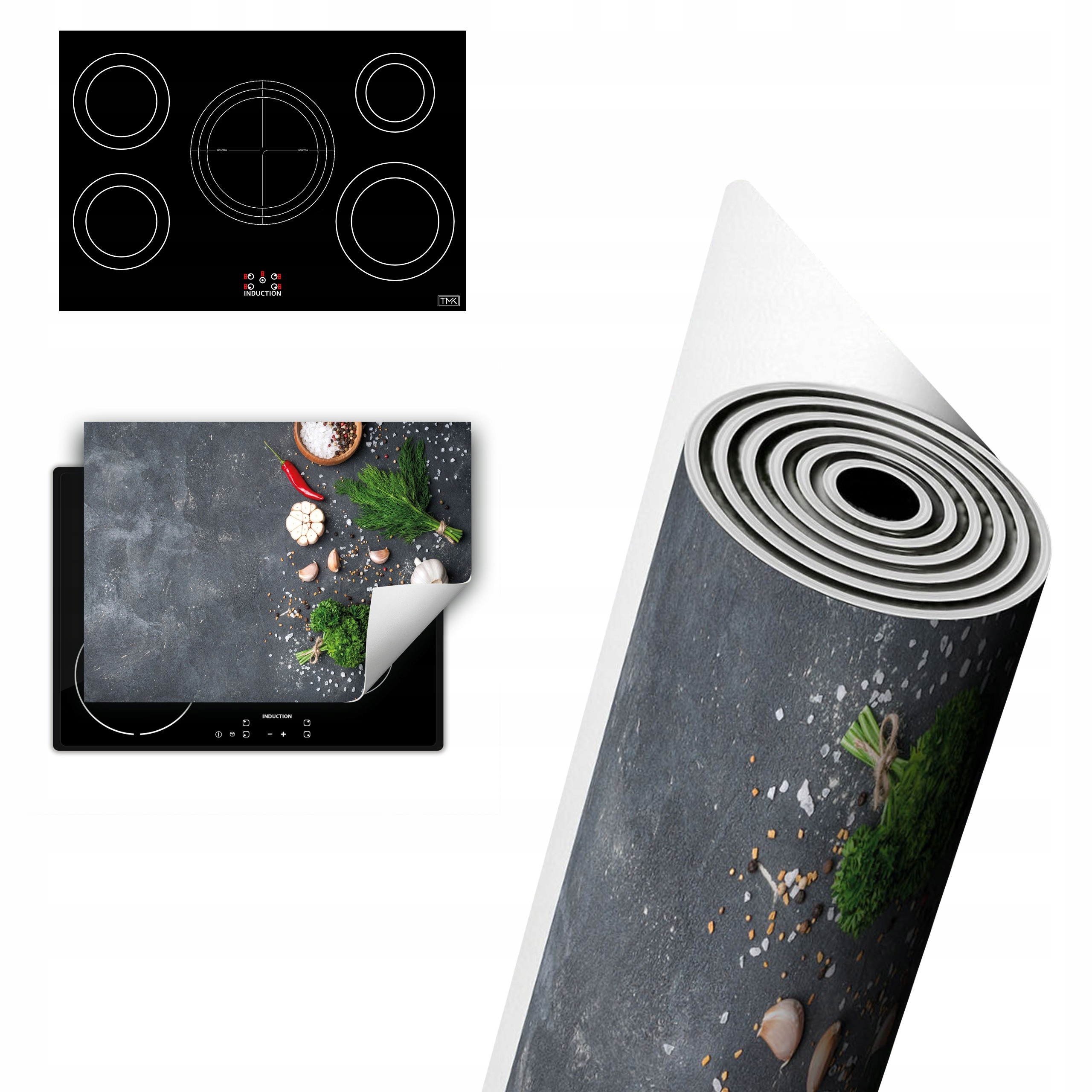 Vinylová Ochrana Na Indukci Desek 80x52 břidlice česnek