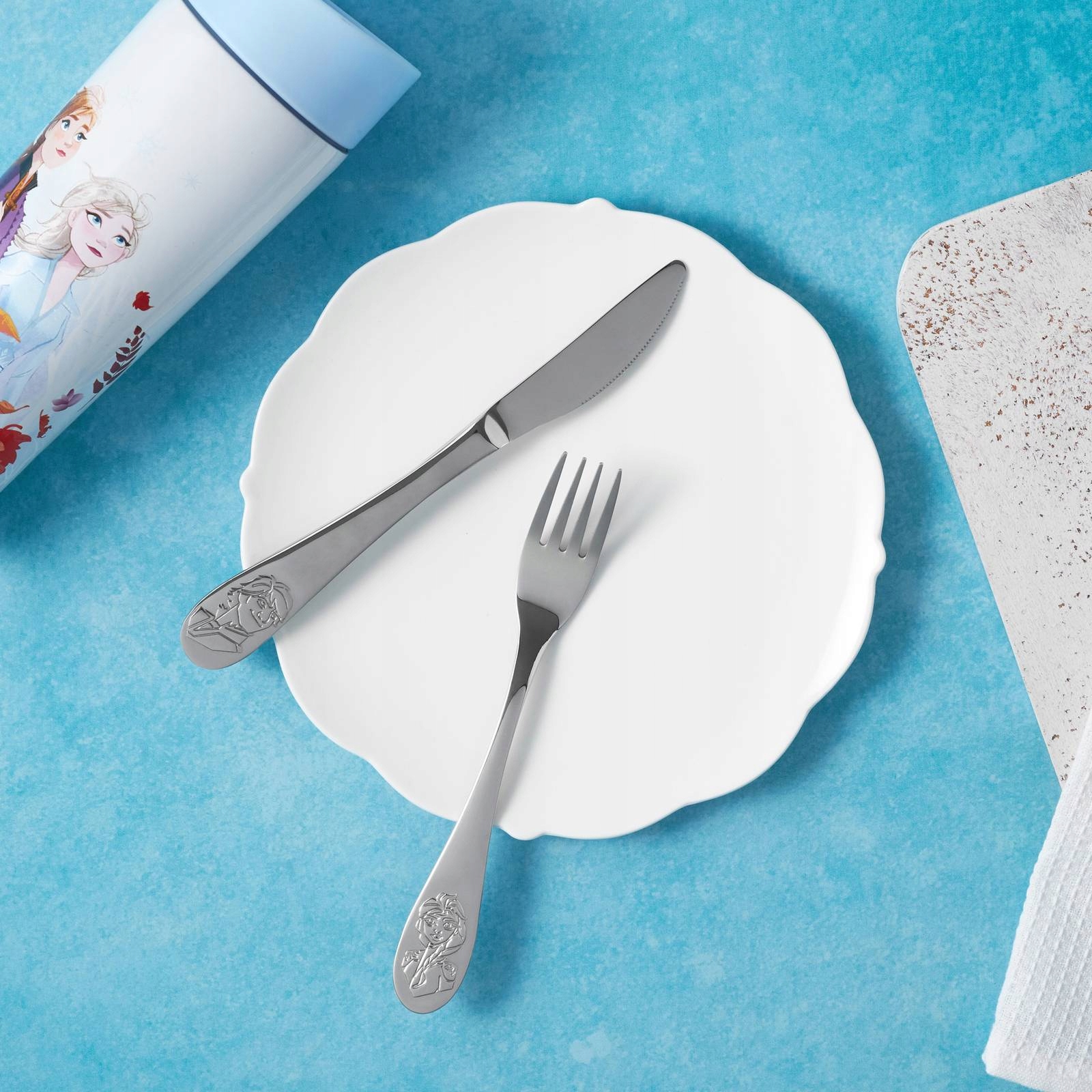 SZTUĆCE 4 DZIECIĘCE DZIECKA FROZEN KRAINA LODU ANNA ELSA KRISTOFF OLAF Materiał wykonania metal