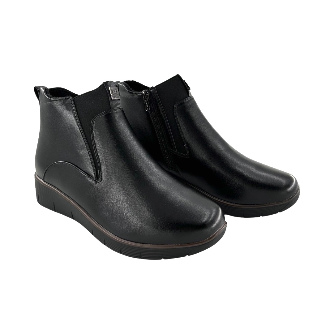 Molo 091 Černé Dámské Kotníkové Boty Zateplené Eko Kůží Černá Vel 40