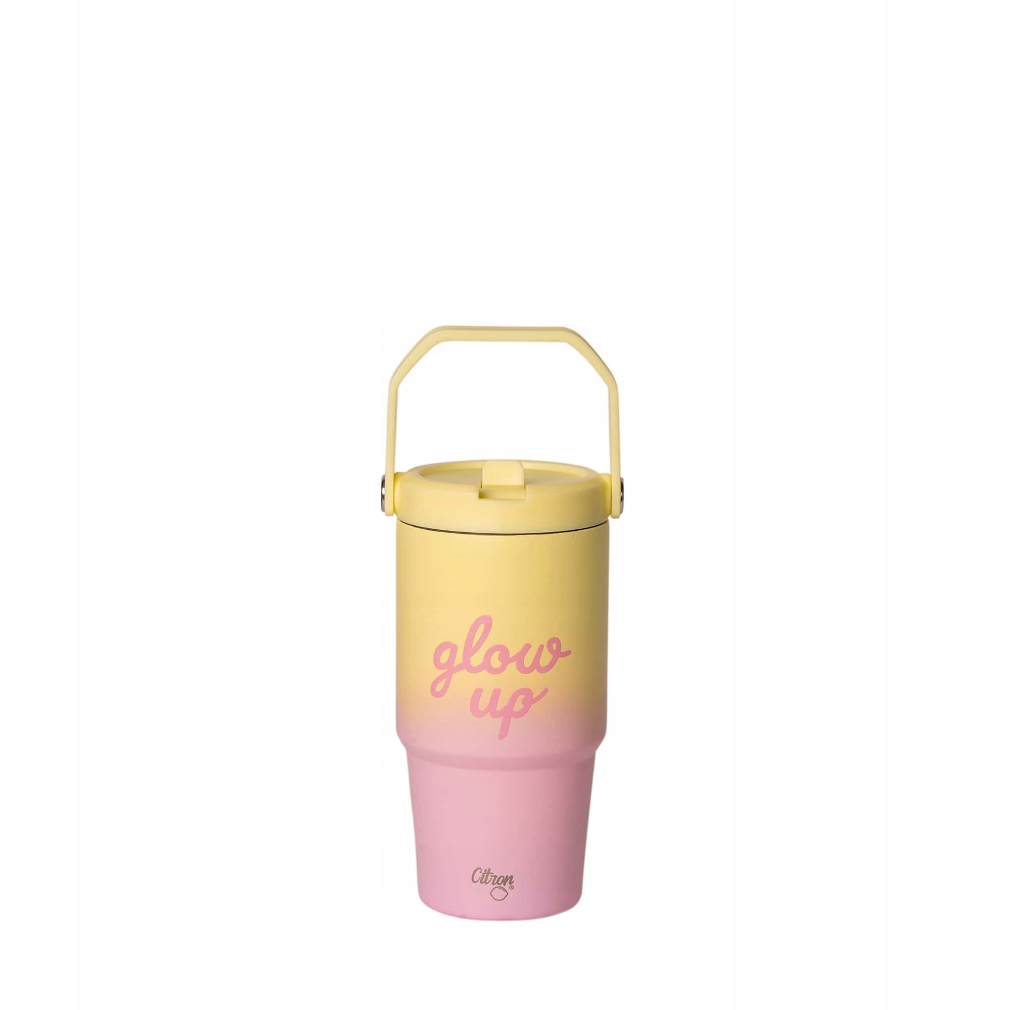Citron Kubek Termiczny z Uchwytem i słomką, 600ml Glow Up Pink Yellow